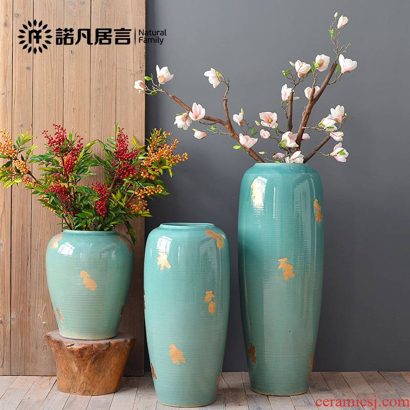 Ceramic vase is placed a sitting room be born creative I and contracted decoration flower arranging dried flowers large Nordic otacanthus caeruleus