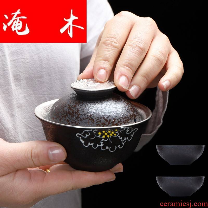 Submerged wood grain ceramic coppering. As silver three just tureen cup points the green orange tea kungfu tea portable travel hand grasp
