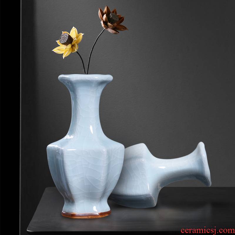 Mesa of jingdezhen ceramics slicing crack glaze flower arranging flower bottles of I and contracted sitting room adornment is placed