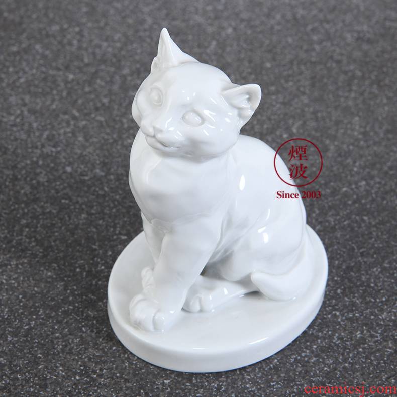 German animal MEISSEN porcelain porcelain mason plastic handicraft furnishing articles that occupy the home act the role ofing is tasted the cat