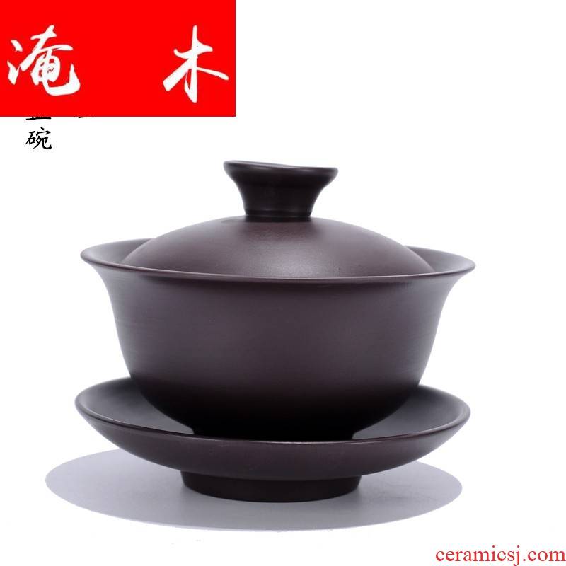 Submerged wood, ceramic art hall of violet arenaceous tureen kung fu tea cups large ancient ceramic home only three bowl of tea tea restoring ancient ways
