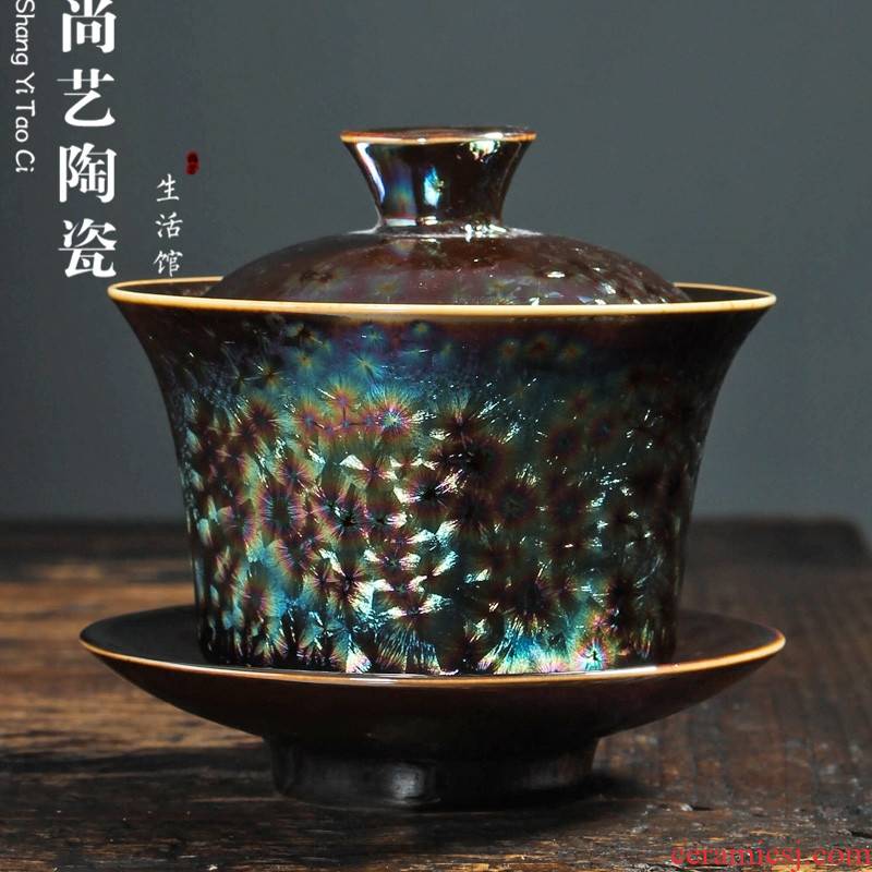 Colorful ceramics tureen tea cup bowl kung fu tea sets spare parts teapot only three large bowl of tea