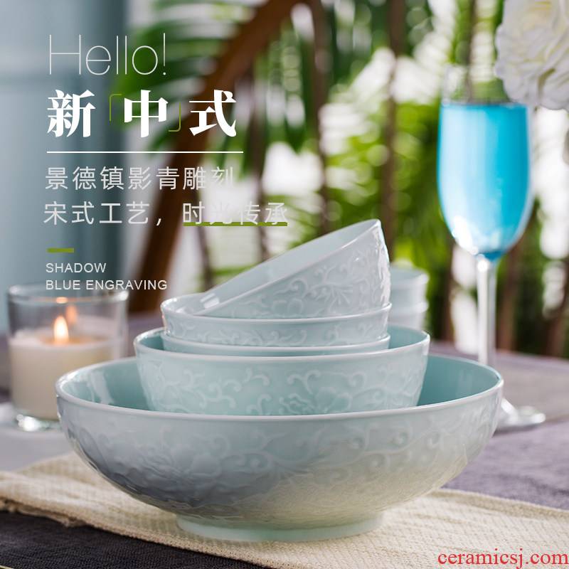 Jingdezhen ceramic its shadow green jobs rainbow such use Chinese dishes dishes suit household use