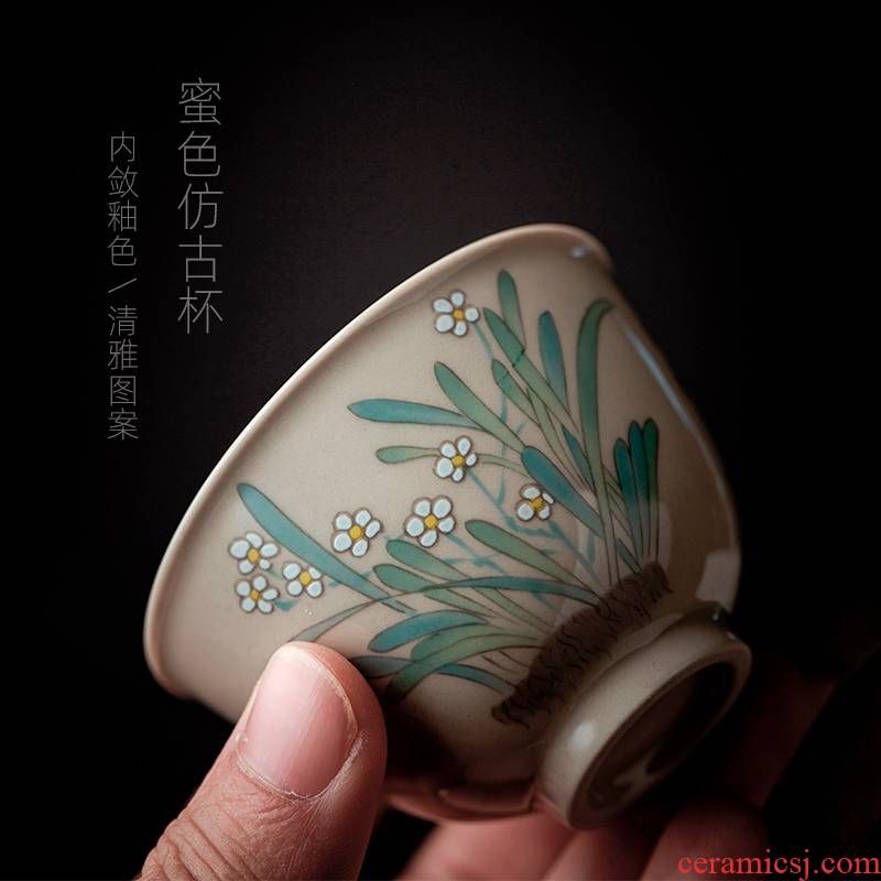 Single cup kung fu tea cups small bowl tea masters cup by hand, jingdezhen ceramic tea set man woman only antique