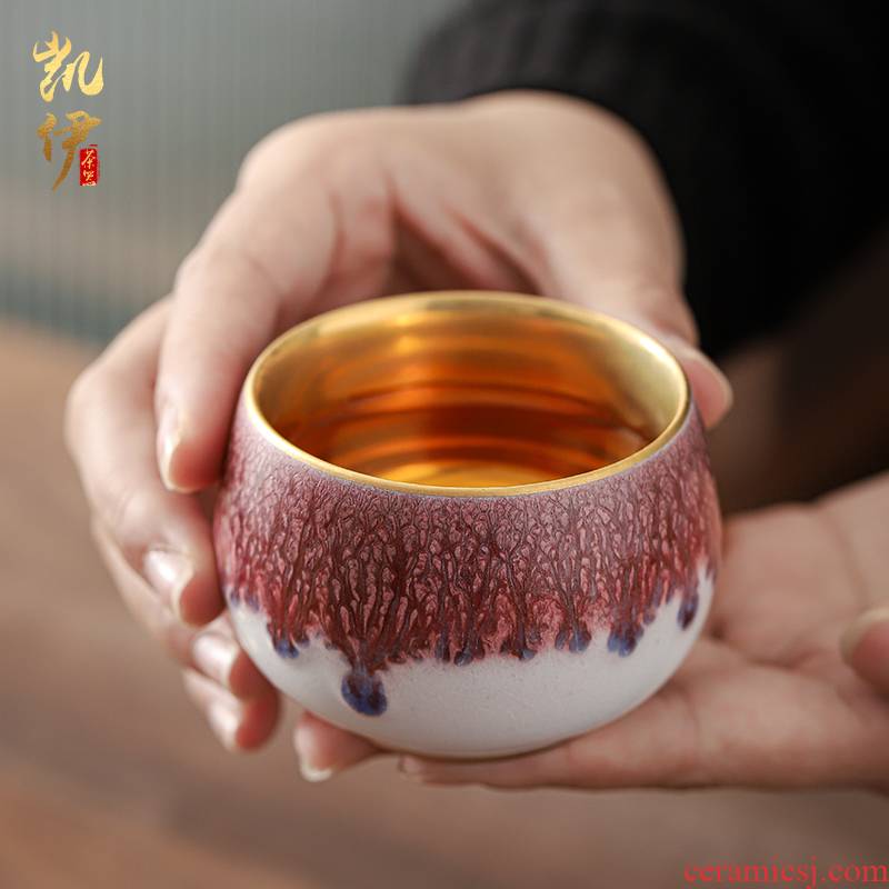 Sabingga sukdun dergici jimbi gold master of kung fu tea master cup sample tea cup ceramics slicing can raise cups golden cup