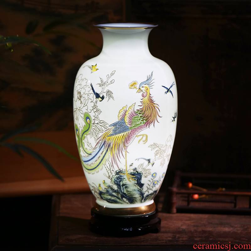 Jingdezhen ceramics light see colour longfeng vases, flower arranging furnishing articles of new Chinese style key-2 luxury home sitting room porch decoration