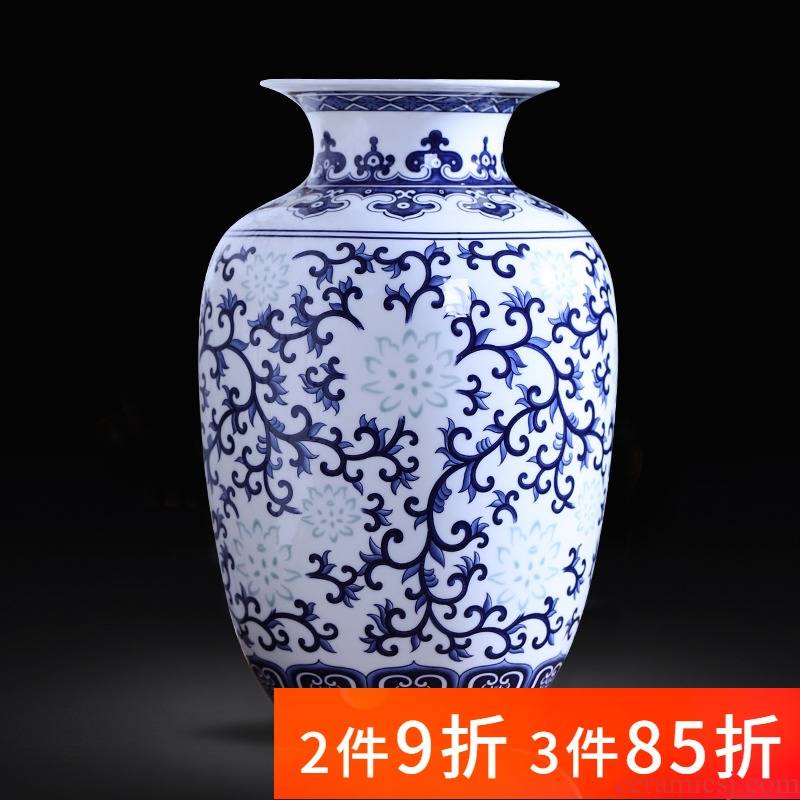 Jingdezhen porcelain ceramic thin foetus and exquisite ipads porcelain vase of blue and white porcelain of new Chinese style home sitting room adornment is placed
