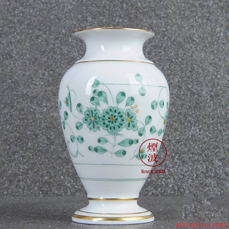 German mason MEISSEN porcelain new clipping green flower vase home furnishing articles 110 mm in India
