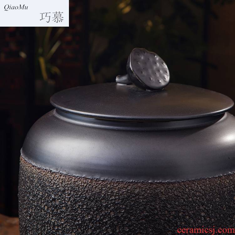 Qiao mu jingdezhen temperature variable glaze ceramic with cover the barrel storage box 40 kg oil cylinder tank to tank jars of pickles