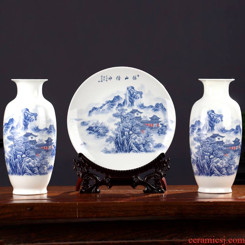Wine of new Chinese style household adornment furnishing articles of jingdezhen ceramics flower arranging rich ancient frame light sitting room key-2 luxury crafts