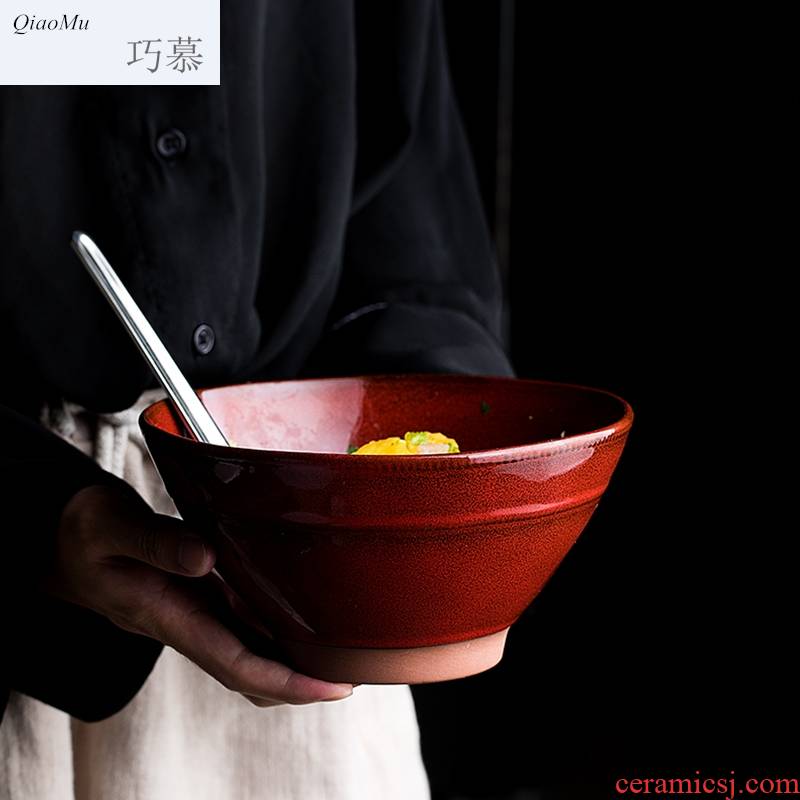 Qiao mu ou irregular soup bowl rainbow such use creative fruit salad bowl dessert bowl of large - sized ceramic bowl of household
