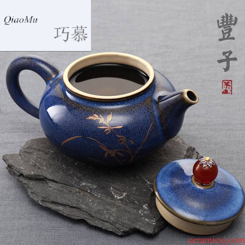 Qiao mu Taiwan FengZi Chinese archaize ceramic teapot home filtration pot of kung fu tea teapot tea but small