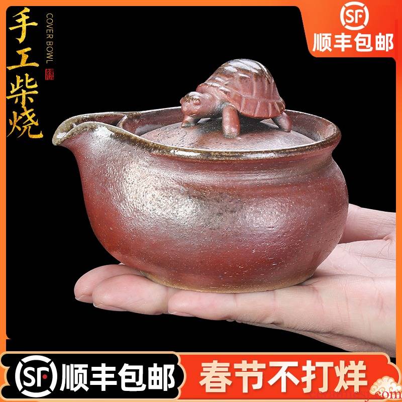 Artisan fairy hand embryo to burn pot of pure manual lid bowl of Aquarius kung fu tea tea, coarse pottery hand grasp pot