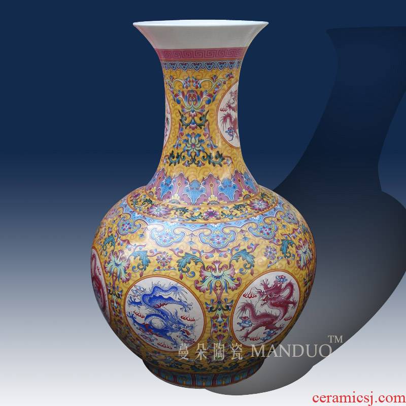 Jingdezhen in yellow dragon dragon porcelain vases gut porcelain vases bottles of 55 cm high porcelain vase