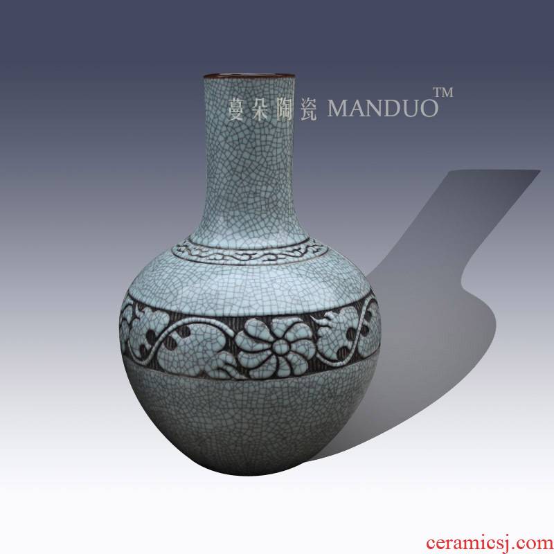 High - grade antique classical jingdezhen ceramic decorative vase classical Chinese style of primitive simplicity style decorative vase