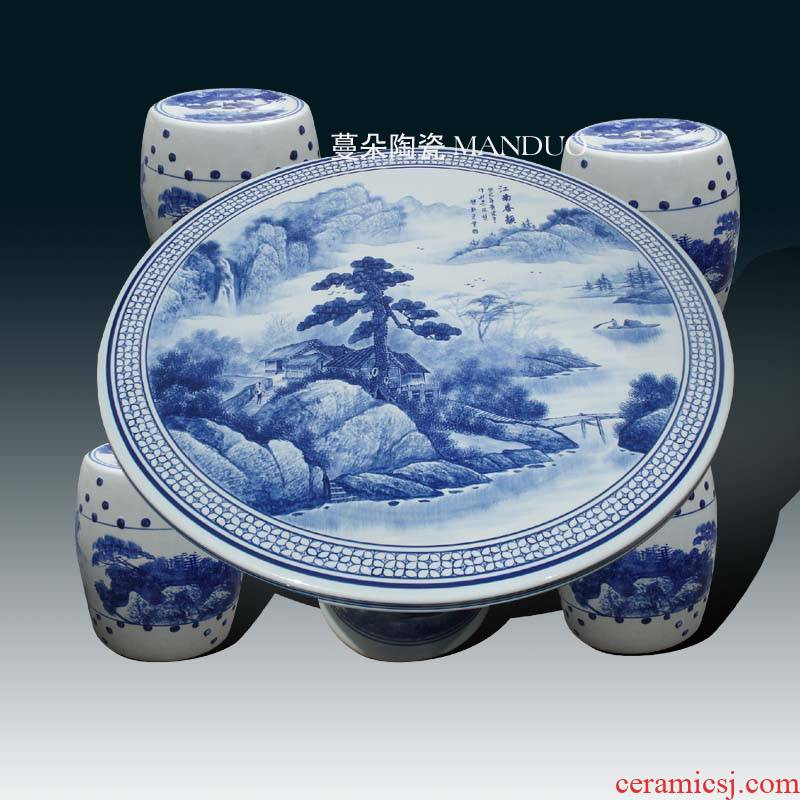 Jingdezhen painting landscape large solid porcelain table who suit large painting landscape porcelain table