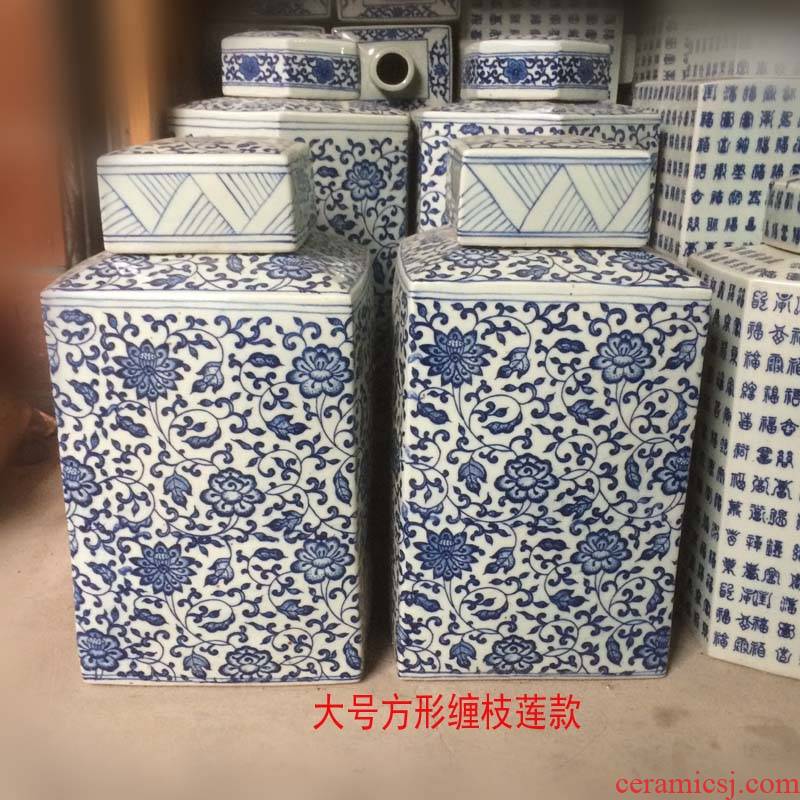 Jingdezhen porcelain colorful porcelain pot straight porcelain porcelain tank 5 jins of installed meter can of oil tank