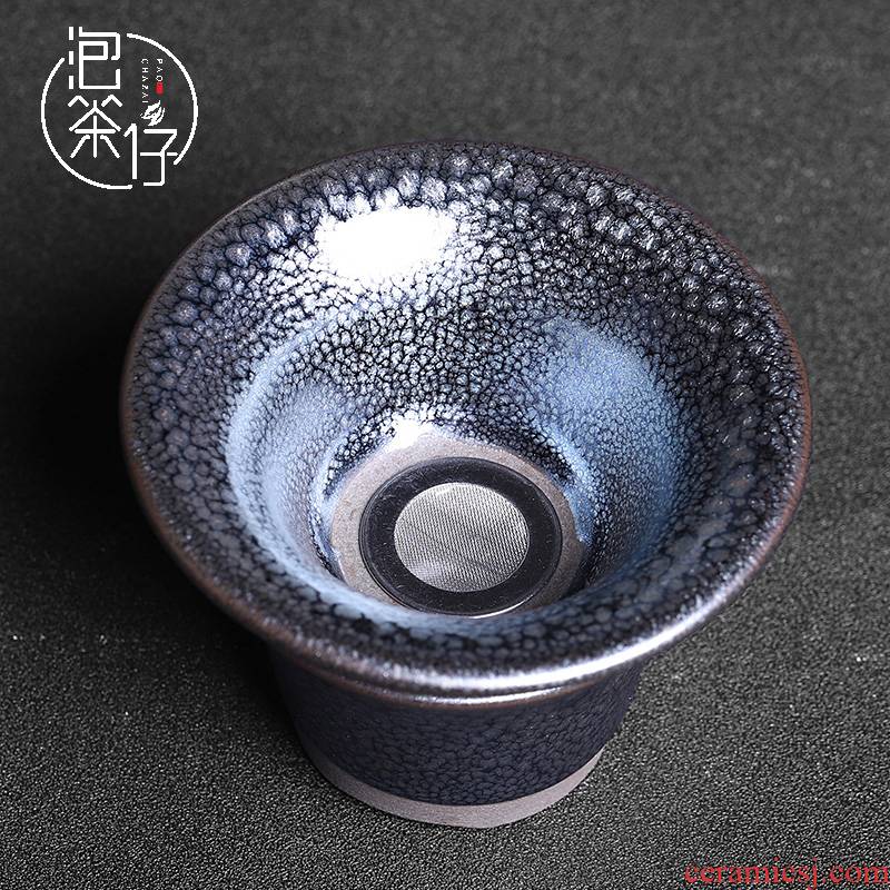 Stainless steel filter accessories tea filter built lamp) points tea set ceramic tea bucket kunfu tea strainer)