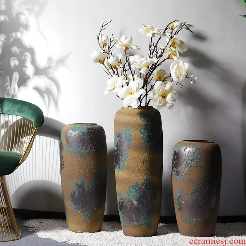Jingdezhen vases, pottery and porcelain landing place three - piece restoring ancient ways the sitting room of Chinese style household flower arranging decorative arts and crafts