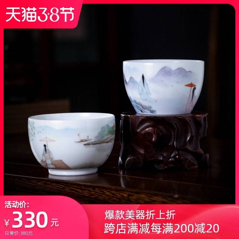 Santa teacups hand - made ceramic kung fu new see colour master cup all hand jingdezhen tea sample tea cup freehand brushwork in traditional Chinese characters