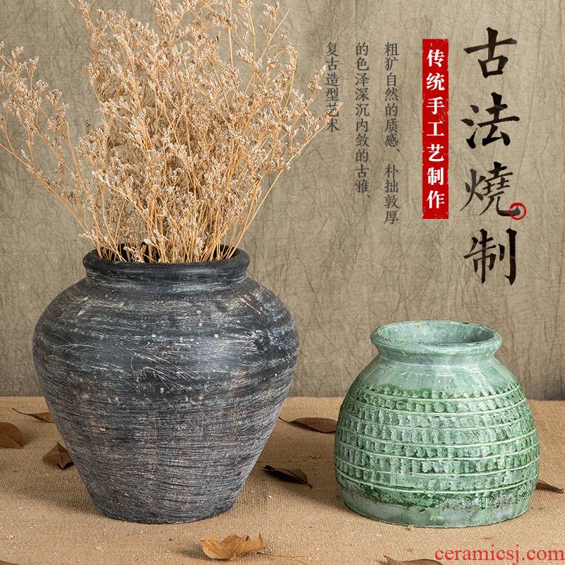 To embellish POTS 19 yuan [4] the old running the mage, coarse pottery fleshy art flower pot in clay mud restoring ancient ways is the living room