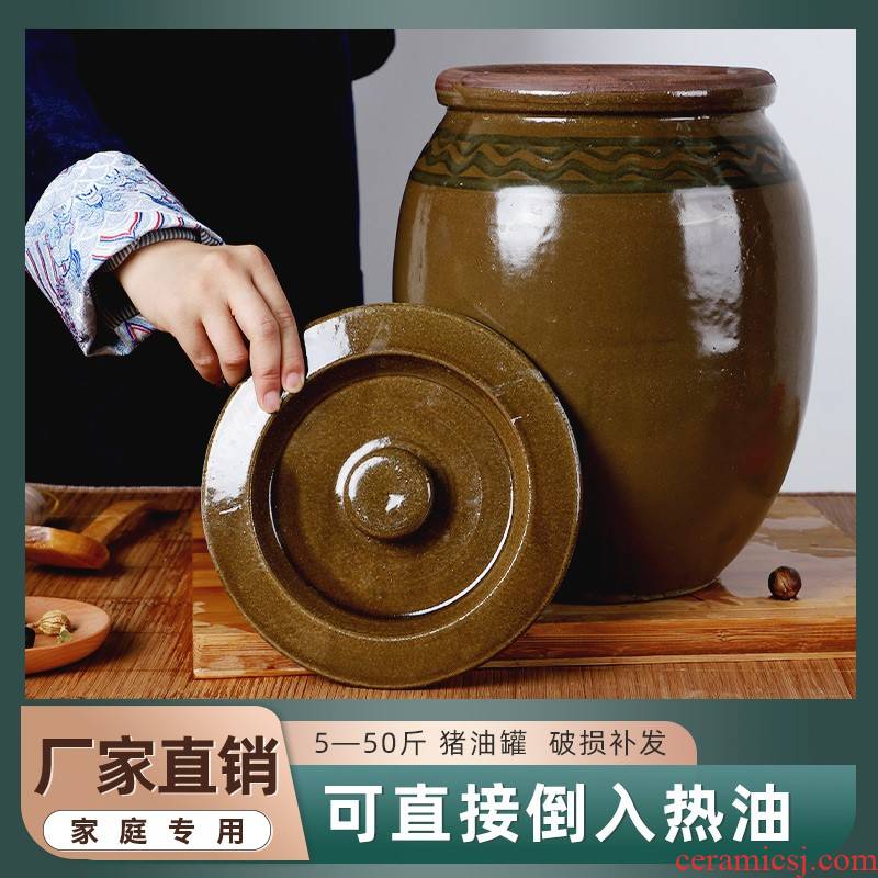 Manual earthenware the pot in sichuan oil storage tank is spicy pot of barrel soy sauce cylinder seal pot chili oil tank
