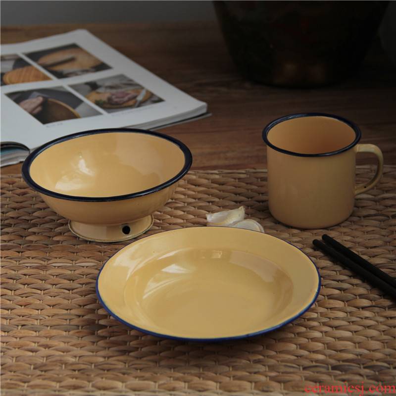 Enamel dish dishes ipads plate nostalgic old street hot pot dishes dry oil disc malatang, so shop can be customized