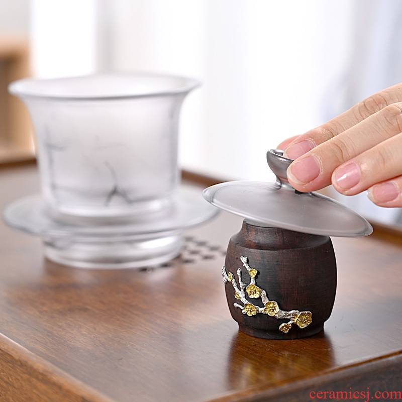 Hui shi kung fu tea accessories motorcycle it ebony tower cover all hand are it tureen lid cup of tea