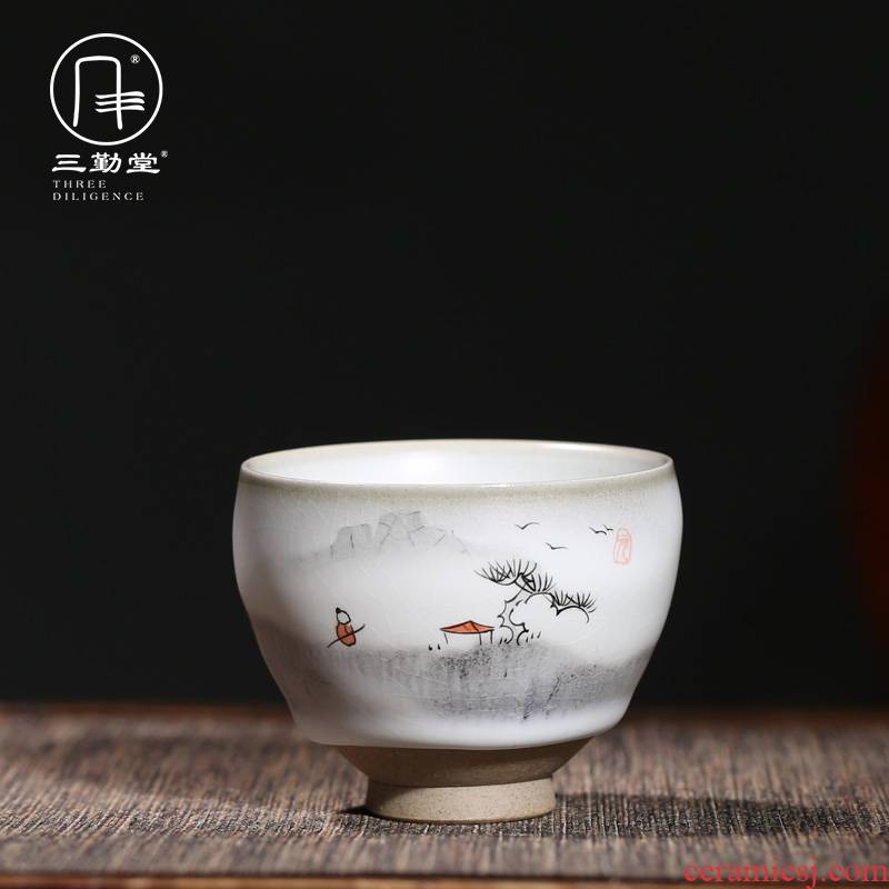 Three frequently hall up kung fu jingdezhen ceramic sample tea cup masters cup tea cups S42157 personal single CPU
