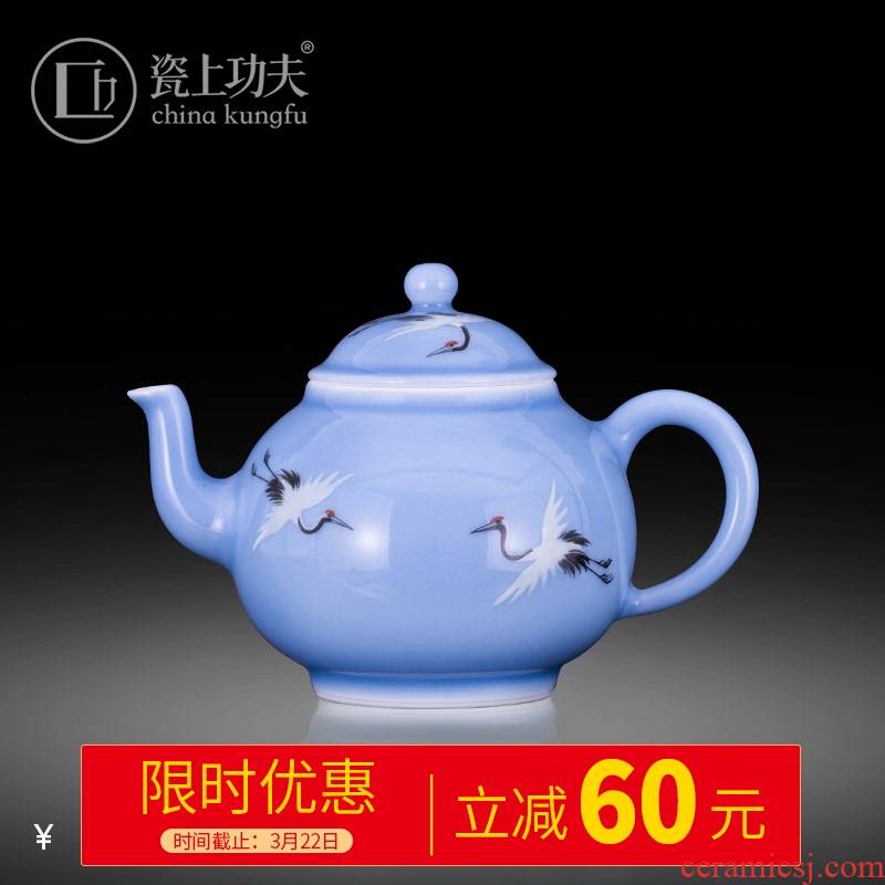 Porcelain on kung fu crane, jingdezhen ceramic teapot all hand kung fu tea box, little teapot teapot