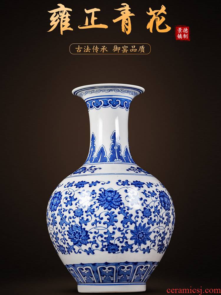 Jingdezhen ceramic vases, antique large blue and white porcelain of the sitting room place, a new Chinese style household adornment TV ark