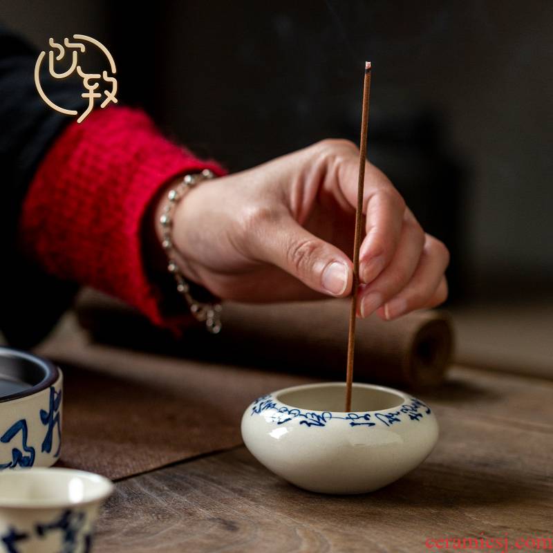 Ultimately responds to the blue and white porcelain yarn censer household indoor consecrate fragrant incense for stupa censer tea accessories