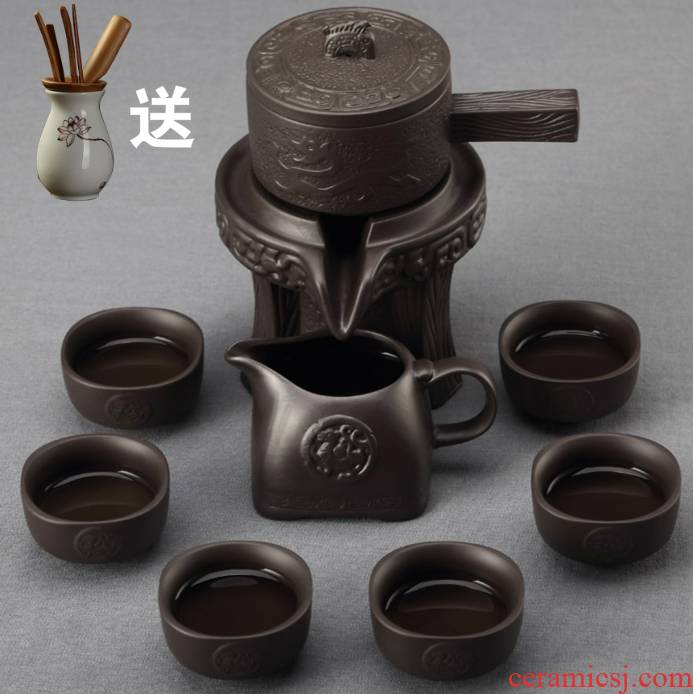 Lazy people automatically make tea fortunes of household ceramics kung fu tea set stone mill teapot teacup suit small contracted