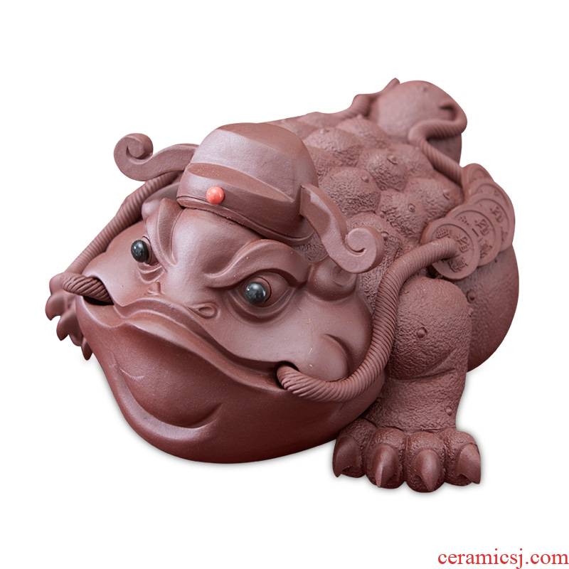Qiao mu tea pet office violet arenaceous riches hand - carved tea furnishing articles yixing spittor kung fu tea accessories