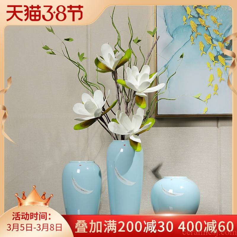 Ceramic vases, flower arranging furnishing articles of modern home living room dried flowers, creative household soft adornment TV cabinet table