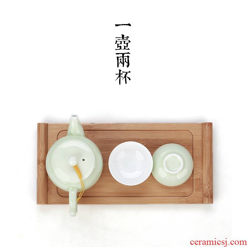 Hui shi crack of a pot of two CPU portable travel tea set two kung fu tea set ceramic teapot household