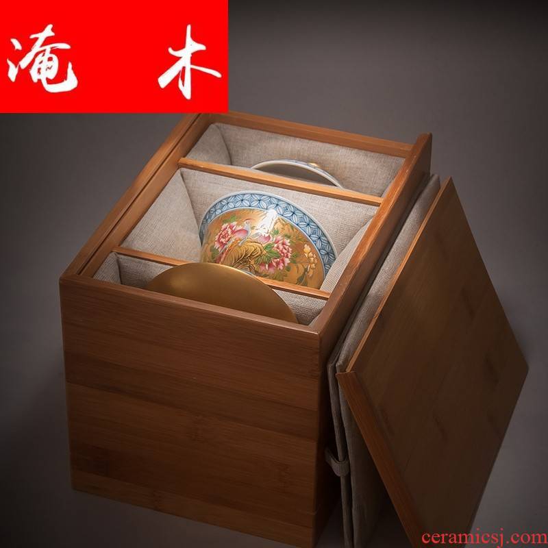 Flooded hand - made wooden jingdezhen ceramics powder enamel antique gold flower on three tureen kung fu tea set can be customized
