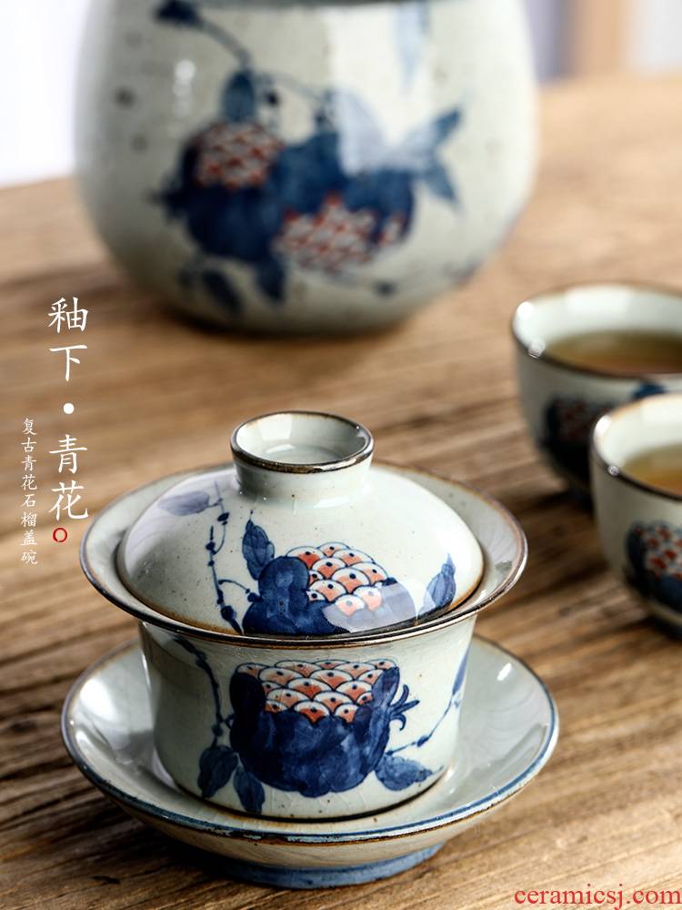 Jingdezhen porcelain three tureen tea cups are not only a hot large checking clay kunfu tea bowl is increasing