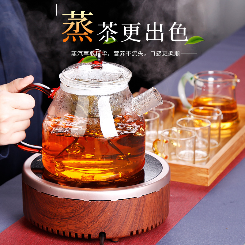 Glass electric cooking pot, high - temperature thickening electric TaoLu steamed tea stove suit household small - sized tea kettle