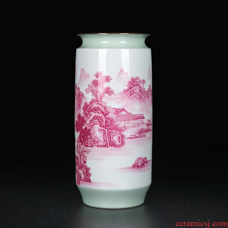 Jingdezhen Chinese hand - made vases home furnishing articles sitting room adornment traditional classic scroll painting and calligraphy receive ceramics
