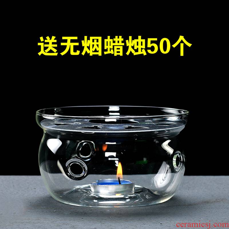 Ya xin heating insulation base size flower teapot teacup glass base contracted and I heart - shaped candles
