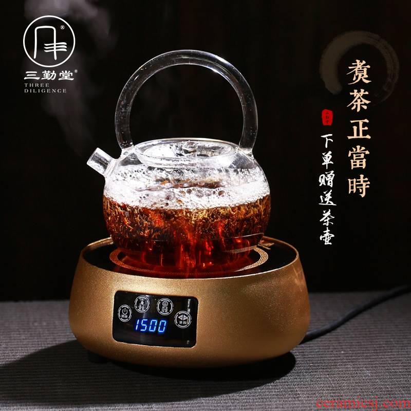 Three frequently hall electric TaoLu boiled tea, the tea stove cooking kettle ceramic glass home steamed tea kungfu tea set S81008