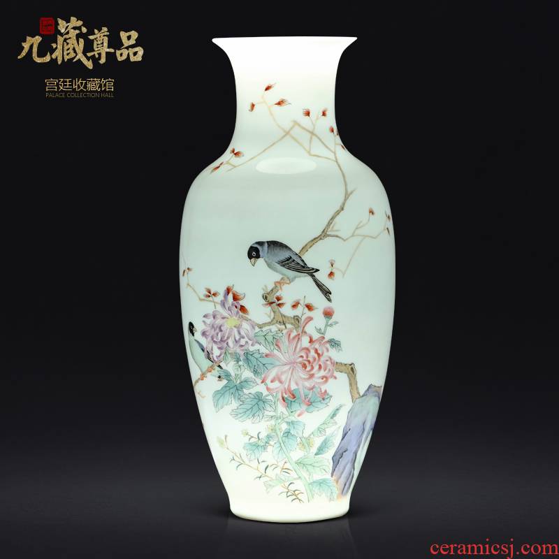 The Master of jingdezhen ceramic hand - made powder enamel bottles of Chinese style living room porch TV ark, rich ancient frame decorative furnishing articles