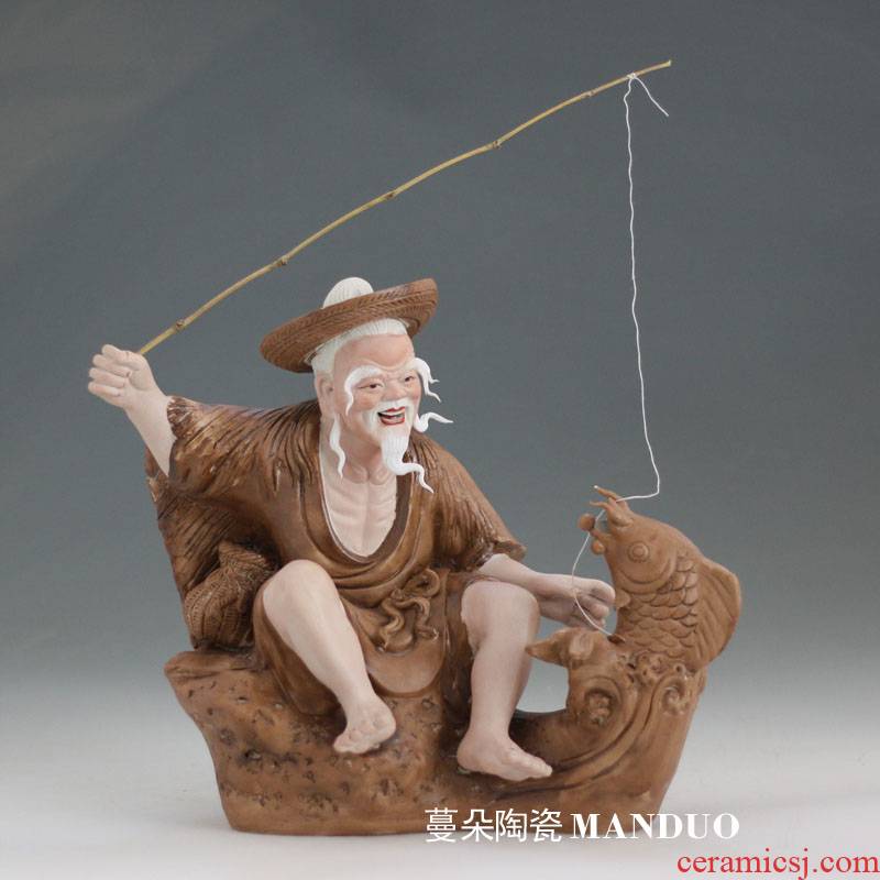 Jingdezhen porcelain from China character ornaments fishing man character ornaments from furnishing articles