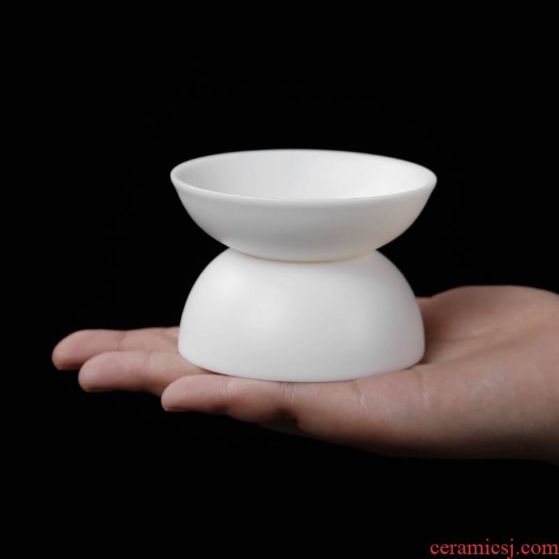 Qiao mu PMZ ceramic kung fu tea set item biscuit firing high - white suet jade porcelain) filter tea tea filter