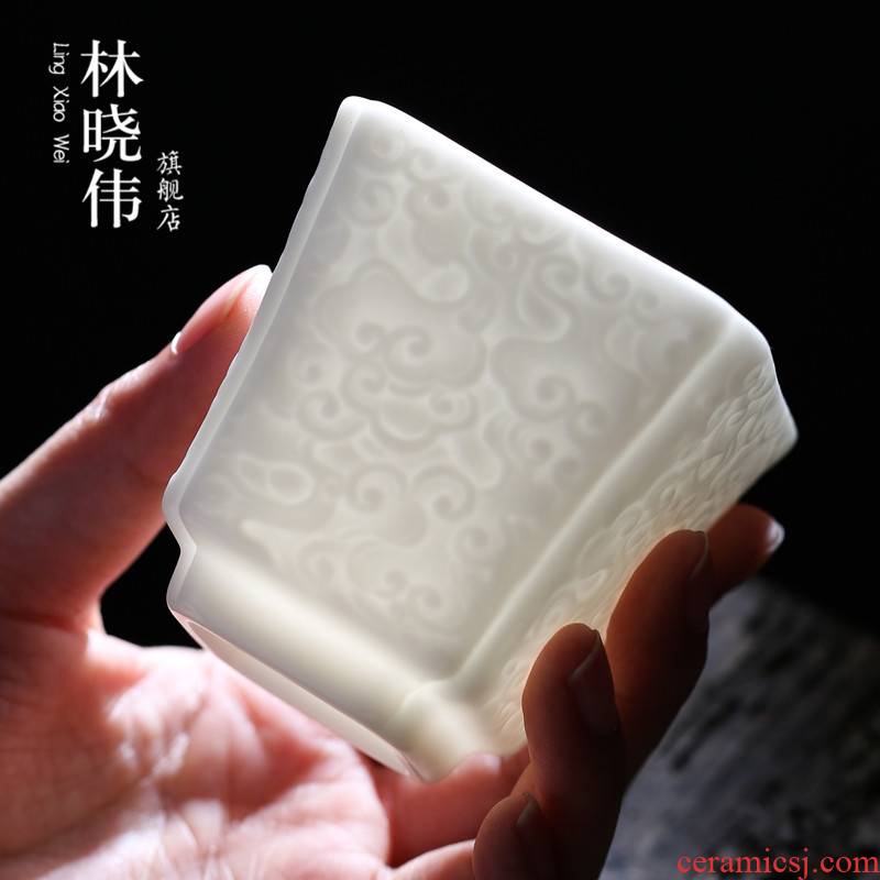 Dehua white porcelain teacup kung fu tea set suet white ceramic sample tea cup master cup single CPU use contracted household