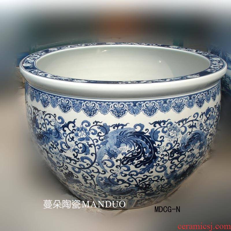 Jingdezhen big cylinder diameter of 90 hand - made of porcelain ball feng grain porcelain porcelain art VAT high - grade hand - made of vats