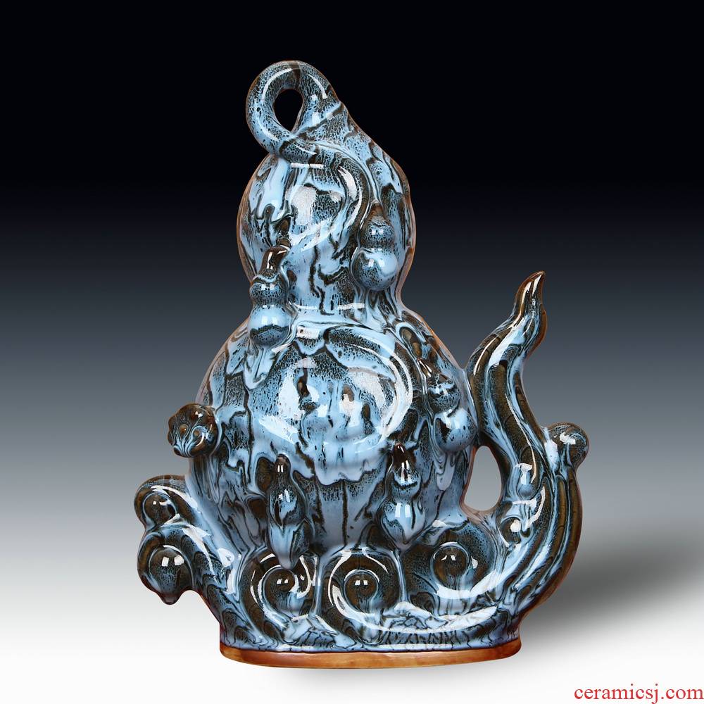 Jingdezhen ceramic vase archaize of jun porcelain up becomes azure earthworm walk clay grain ferro, world gourd vases