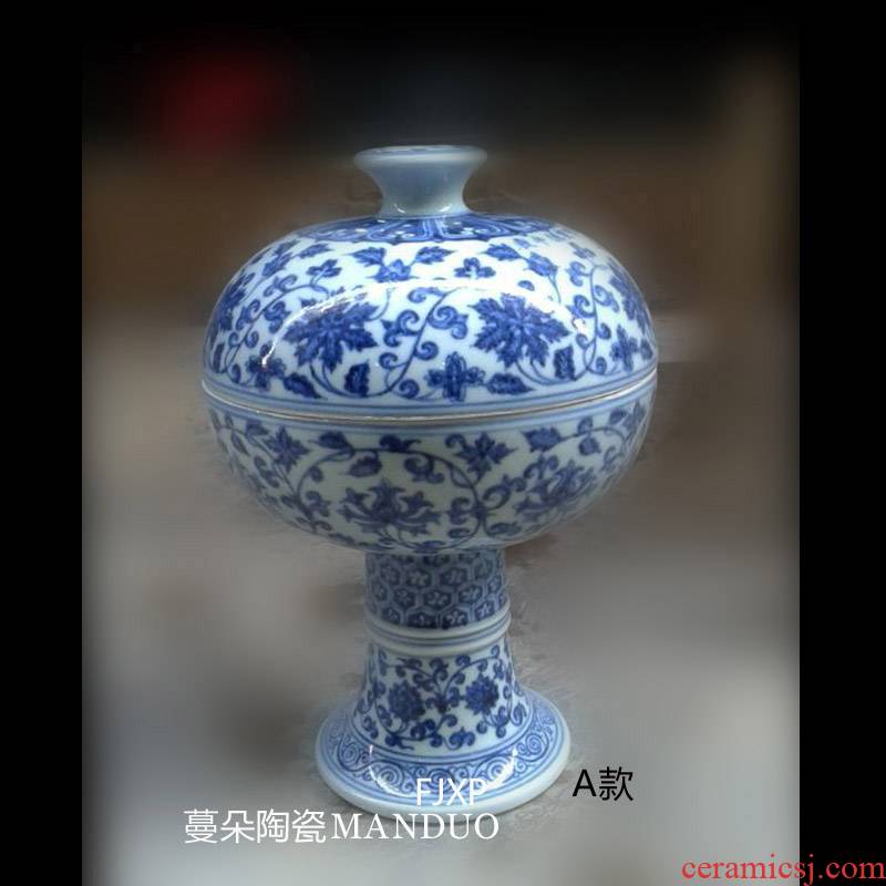 Jingdezhen antique hand - made porcelain high tin the lantern pot blue and white porcelain jar of archaize furniture jewelry items