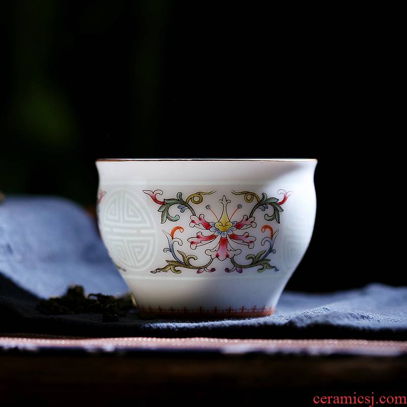 Red xin kung fu tea cup sample tea cup of jingdezhen ceramic tea set celadon pastel noggin pu - erh tea cup